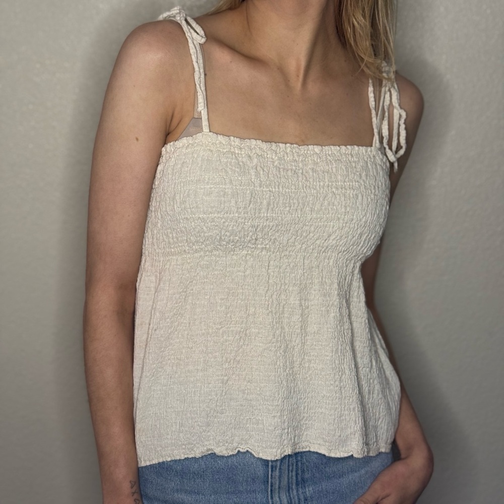 Zara Cream Camisole with Tie Straps